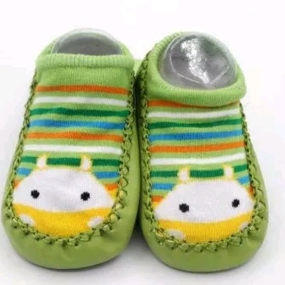 Baby Shoes Socks Animal Infant Sock Shoe Green New - Picture 1 of 16